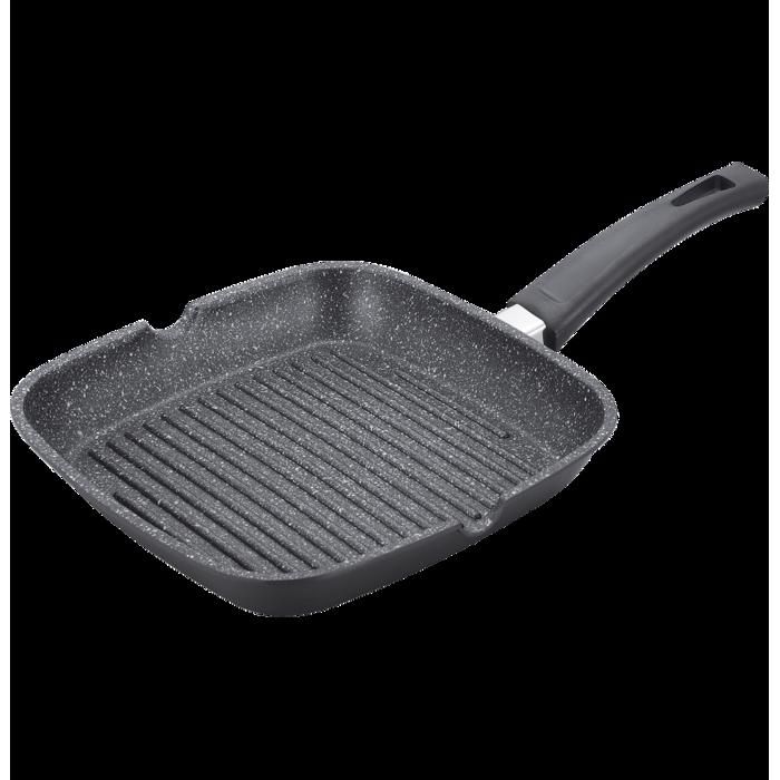 Grill Avec Revêtement En Marbre - L 28 X L 28 Cm - Noir