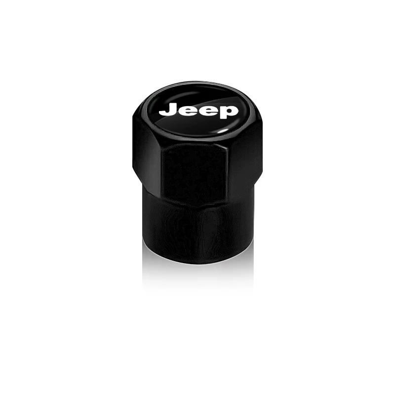 

Alloy Car Tire Valve Stem Caps 4Pcs For Jeep Renegade Wrangler JK JL Grand Anti-Dust Anti-Leak Wheel Valve Cover Accessories чёрный