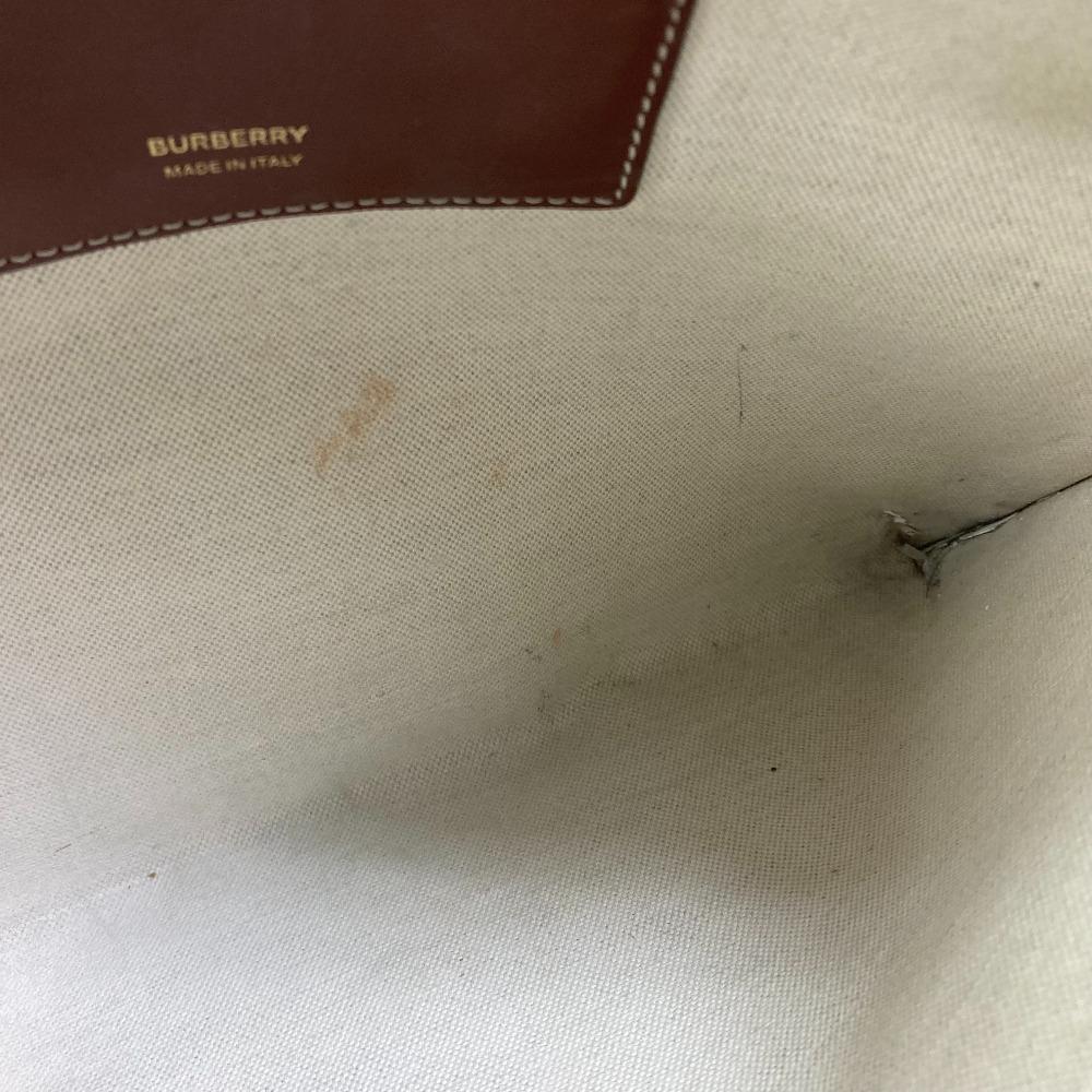 BURBERRY bag TB whole pattern fastener zip Clutch bag PVC/Leather Brown