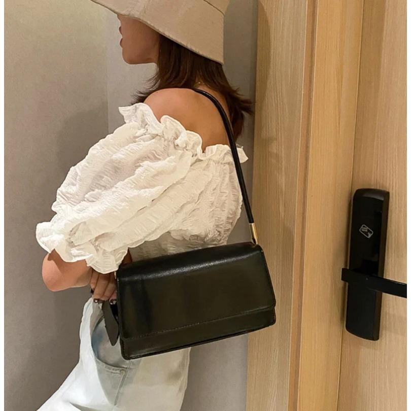 New Fashion Women Shoulder Bags - Simple Solid Color Armpit Handbag Purse Clutch Messenger Bag