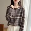 Petite A-line Casual Long-Sleeved Jacquard Knit Cardigan for Autumn/Winter 2026