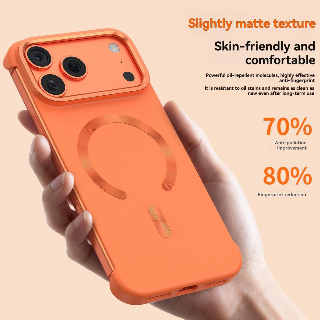 World's First Frameless Magnetic Phone Case - Ultra-Thin Anti-Scratch & Shockproof with Full Edge Protection, Compatible with MagSafe Accessories