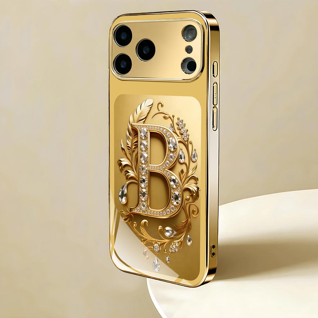 Unique Gold Dignified Luxurious High-end Phone Case Electroplated Glass PhoneCase for iPhone 17161514131211pm Pro Plus