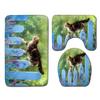 Animal Toilet Floor Mat Three-Piece Bathroom 3-Piece Carpet Doormat