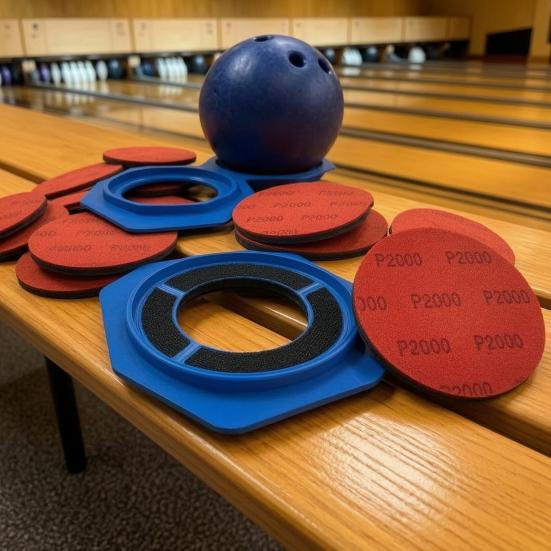 Bowling Ball Sanding Pad Holder, Universal Bowling Ball Base for Precision Surface Maintenance, Bowling Cleaning Polishing Display Stand, Bowling