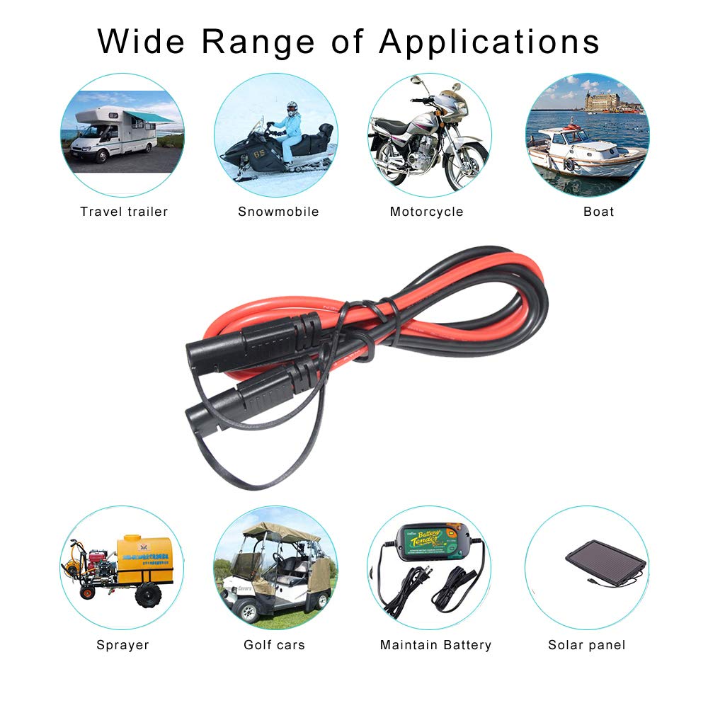 SPARKING 10AWG SAE Extension Cable - SAE Extension Cord DC Power Automotive Extension Cable