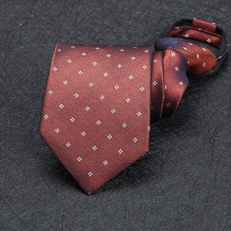 Men'S Zipper Free Dress Tie Business Red Black Professional Wedding Groom Korean Version Of A Pull Tie