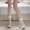 Female Spring and Summer Thin Style Bow Lace Lace Breathable Cylinder Stack Socks