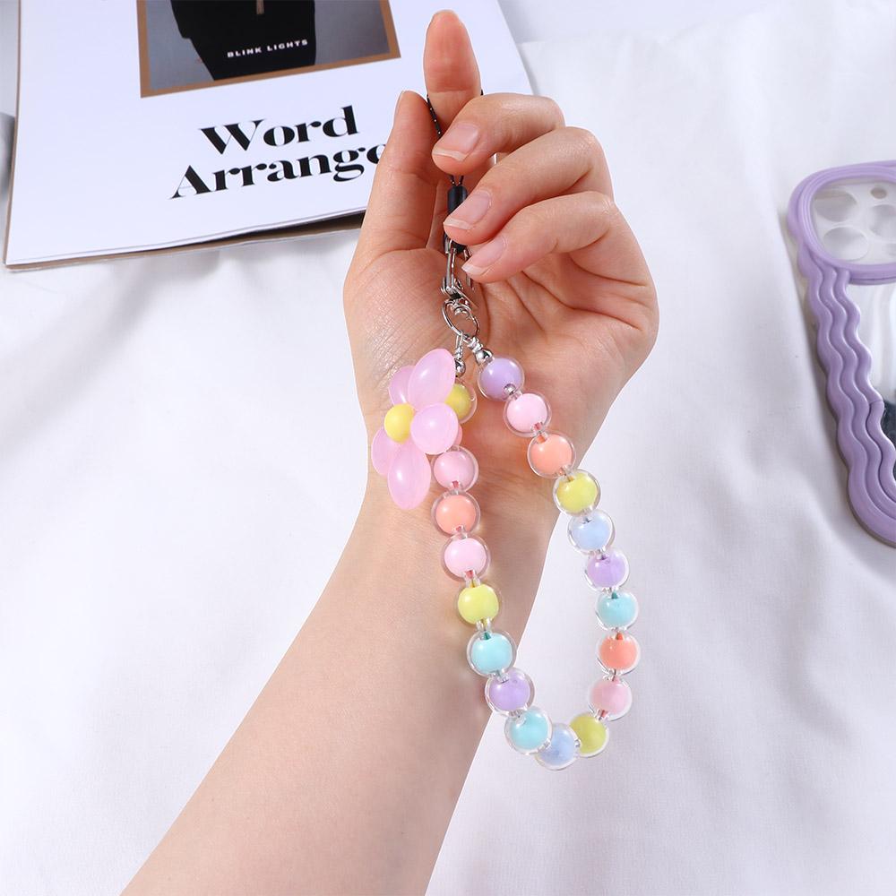 Women Girls Wrist Strap Phone Lanyard Beads Phone Chain Cellphone Strap Mobile Phone Chain
