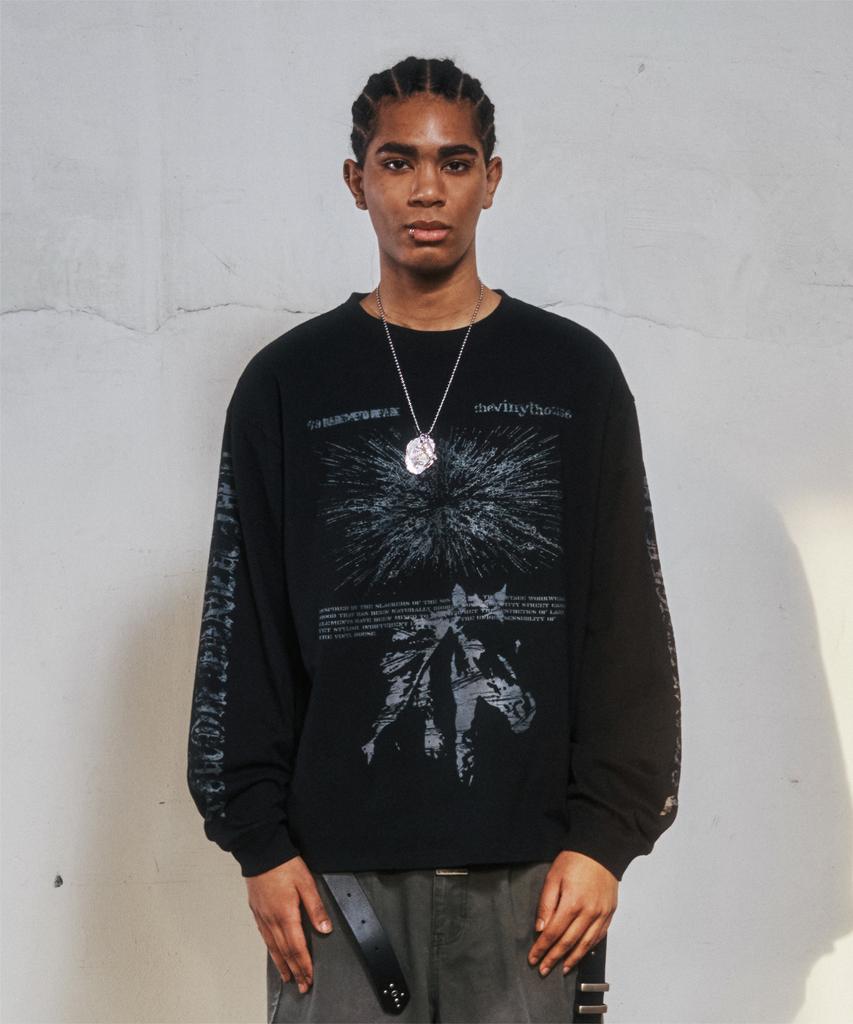 THEVINYLHOUSE Rough Drawing Ls Tee Black