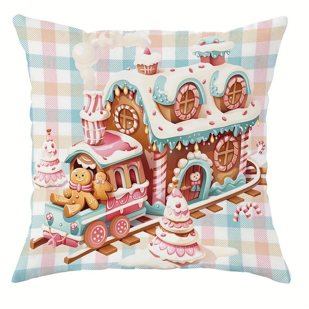 Christmas Gingerbread theme pillowcase home Bedroom Room living Room Sofa cushion cover Merry Christmas New Year Gift