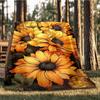 1pc Sunflower Pattern Outdoor Flannel Blanket, Cozy & Warm Soft Te Playful Design, Napping Camping,