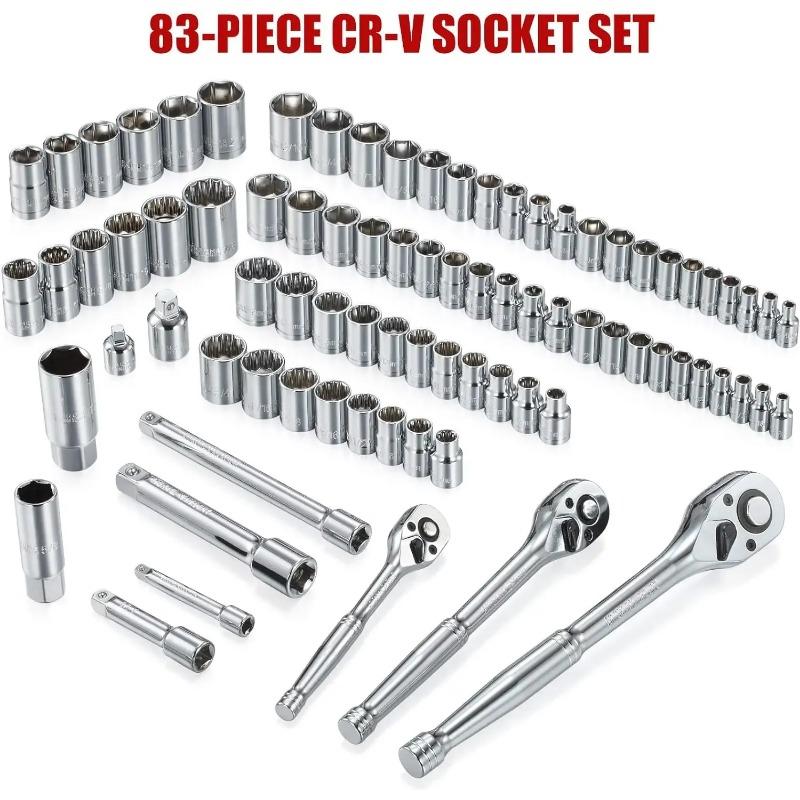 438-Piece Mechanics Tool Set with 3-Drawer Heavy Duty Metal Box Repair Tool Kit | USA | NEW