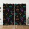 Curtains Mushroom Sunshade Digital Printing Curtains Blackout No Punching Bedroom Living Room Universal
