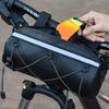 Bicycle Handlebar Bag-3L Waterproof Front Basket with Phone Mount Holder | Reflective Strap System,