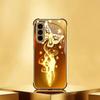 Golden butterfly plated glass phone case suitable for Samsung Galaxy S26 S25 S24 S23 S22 S20 FE/Ultra/Plus anti drop back cover