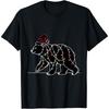 Polar Bear Santa Hat Christmas Tree Lights Ugly Pajama Lover Cotton Men T Shirt