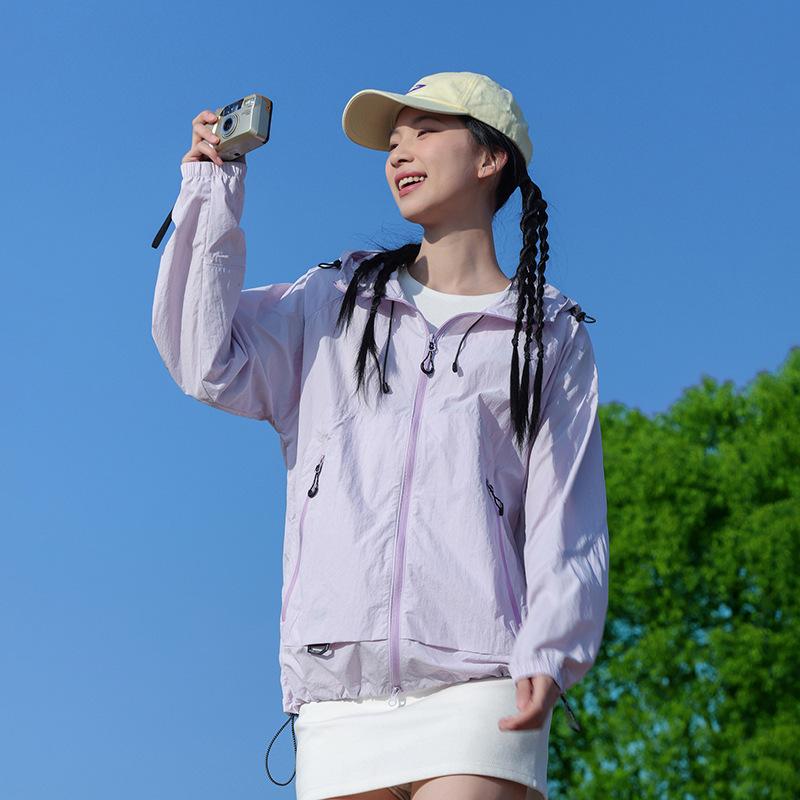 UPF100 + Outdoor Sunscreen Clothing Women's Fashion Sunscreen Jacket Top Summer Loose Ice Breathable Sunscreen Clothing
