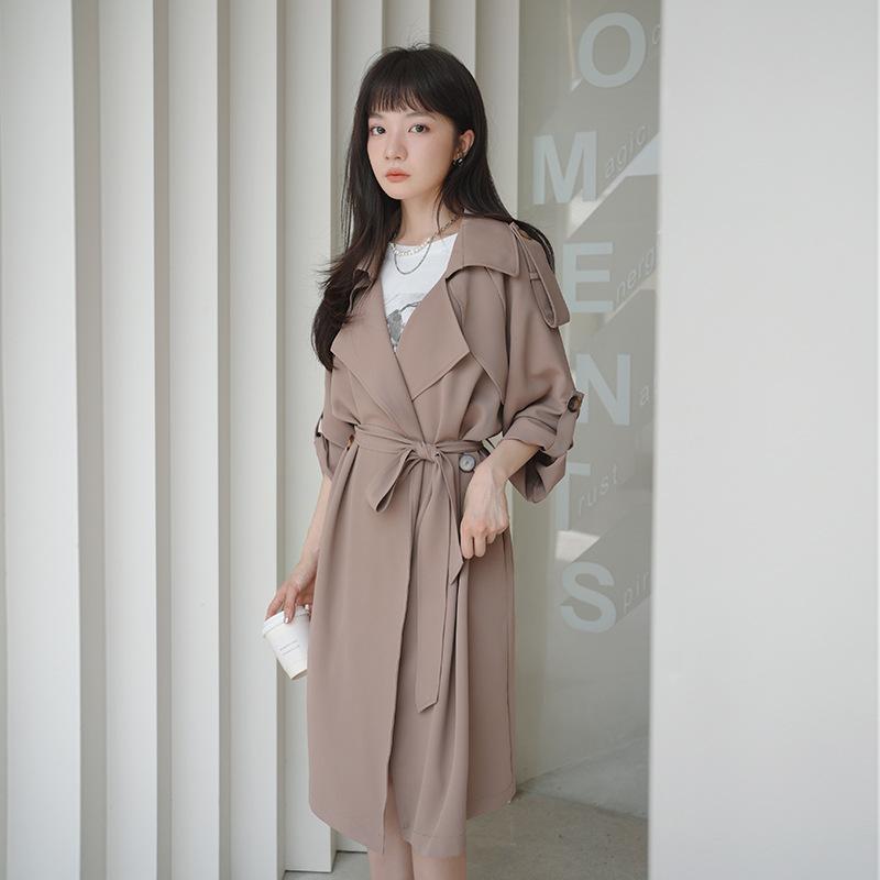 Designed Windbreaker Coat for Women, New Autumn Style, British Style Loose Mid-length Coat Is Popular This Year