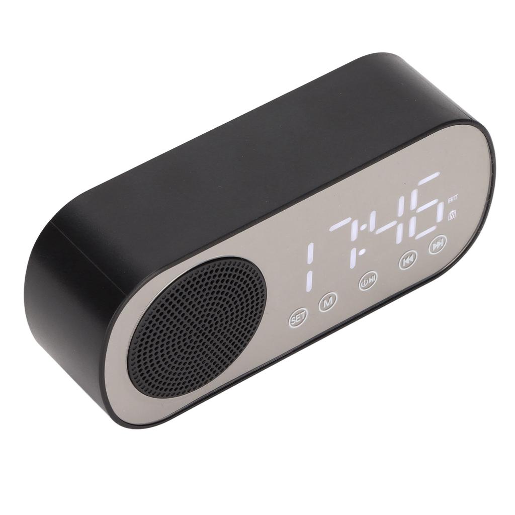 Radio Alarm Clock Dual Alarm Clock Portable Digital Alarm Clock with BT Speaker for Reading Cooking Horse Riding