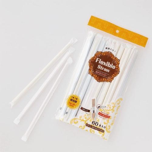 Strix Design Flexible Straws, Striped, 3 Colors, 6mm Diameter X 21cm Length, 180 Straws (3 Packs of 60 Straws), Paper Bag, MA-264