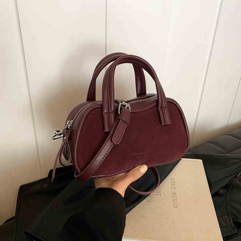 Brown Frosted Small Handbags  Autumn Winter New Pillow Bag High-end Textured Lady Commuter Crossbody Bags