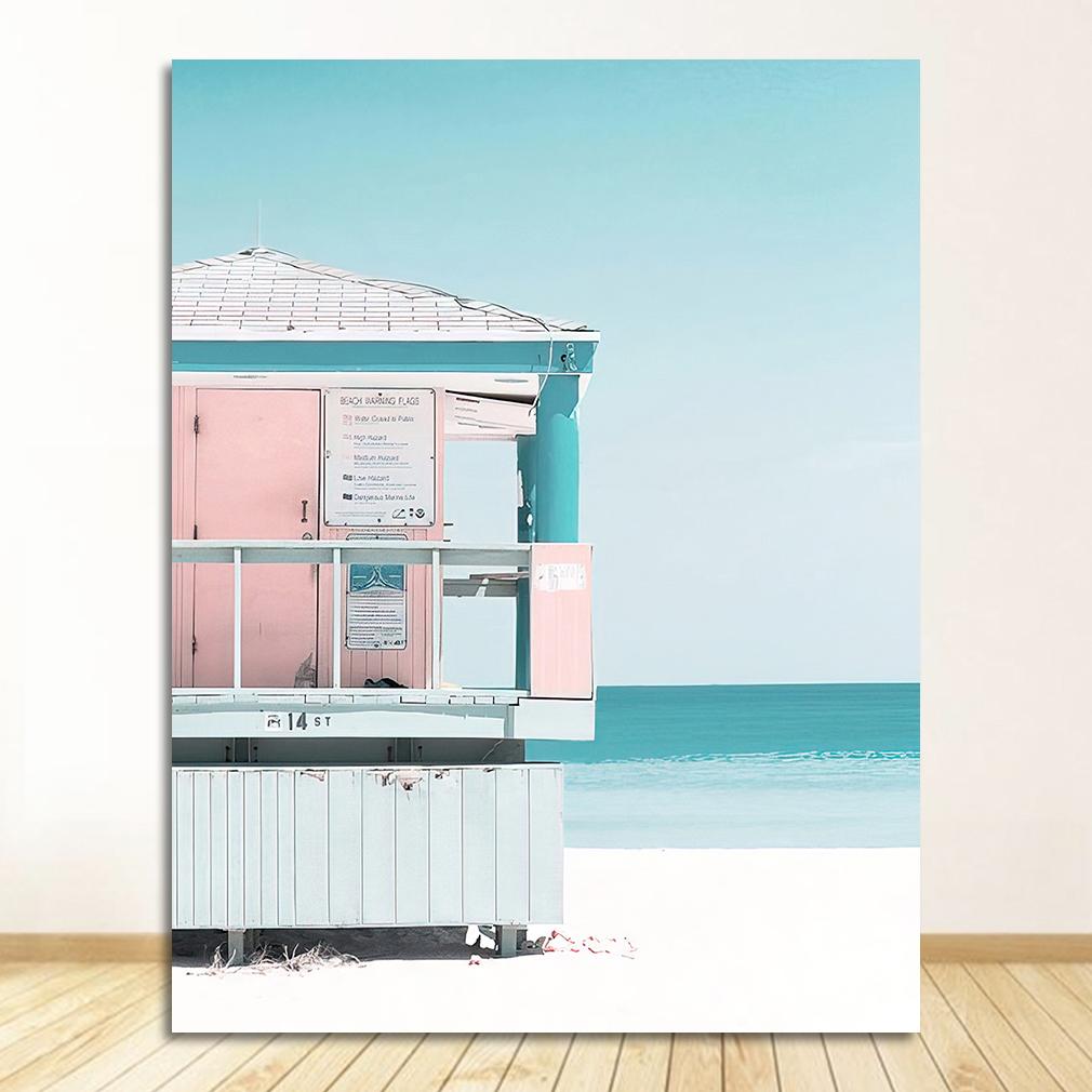 Flamingo Wall Art Canvas Painting Nordic Posters And Prints Pictures For Living Room Tropical Sea Beach Starfish Surfboard