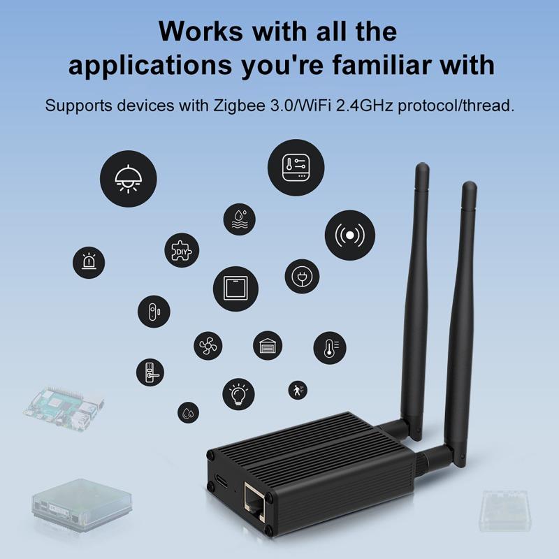 ZigBee 3.0 Dongle To Ethernet Compatible with Zigbee2 MQTT, Home Assistant, Z H A Open HAB , USB, And WiFi Gateway Coordinator
