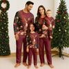 Family Casual Comfortable Long Sleeved Long Pants Christmas Printed Parent-child Set