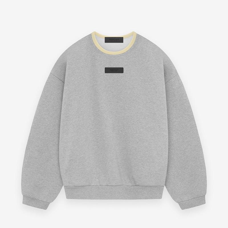 2024SS Velvet Round Neck Sweatshirt - Elastic Binding, Essentials Trendy Brand