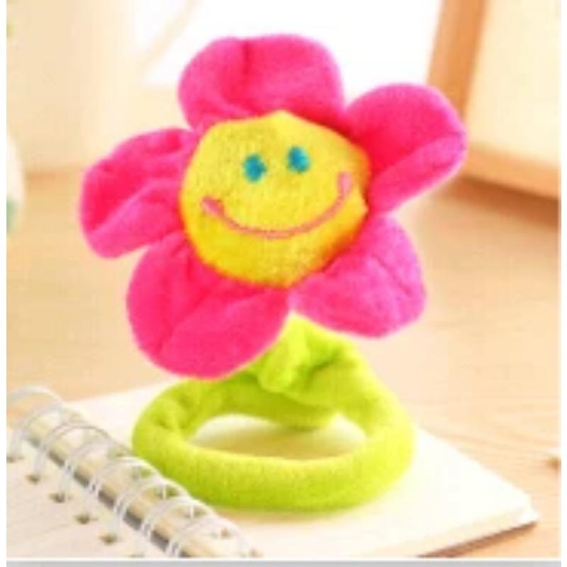 Sunflower Plush Toys Curtain Buckle Lovely Smiling Face Plush Flower Clips Bind Rope Valentine's Day Present Gift