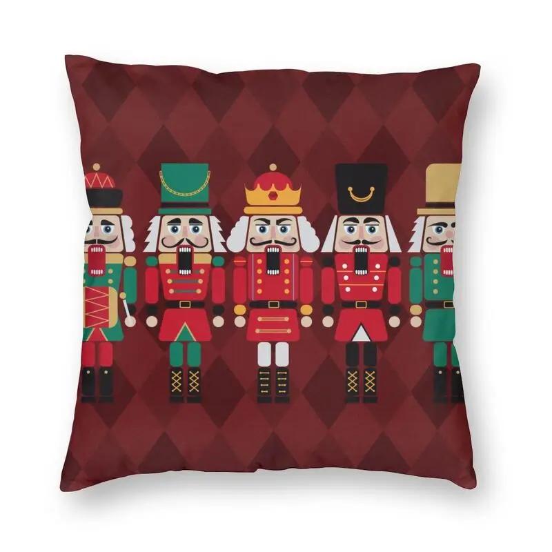 Nutcracker Doll Print Sofa Cushion Cover Pillowcase Home Decoration Party Car Bedding
