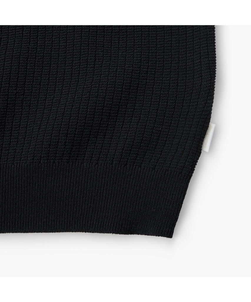 Henlikoteun Long Sleeve Textured Polo Knit Ahwas26611Bkx