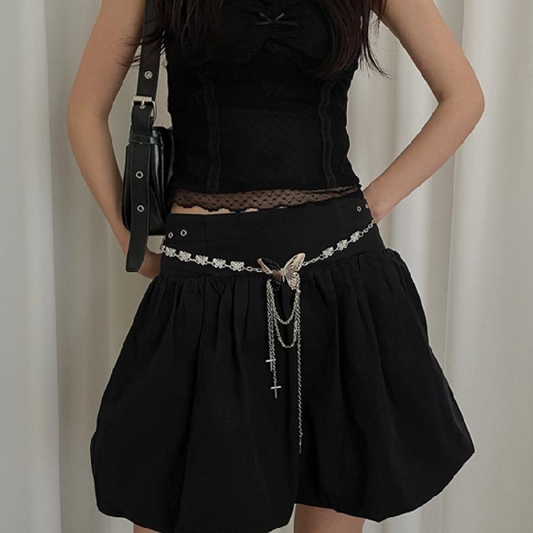 2000s Butterfly Waist Chain for Lady Adjustable Chain Belt Metallic Waist Chain Body Chain Skirt Chain Belt Waist Jewelry