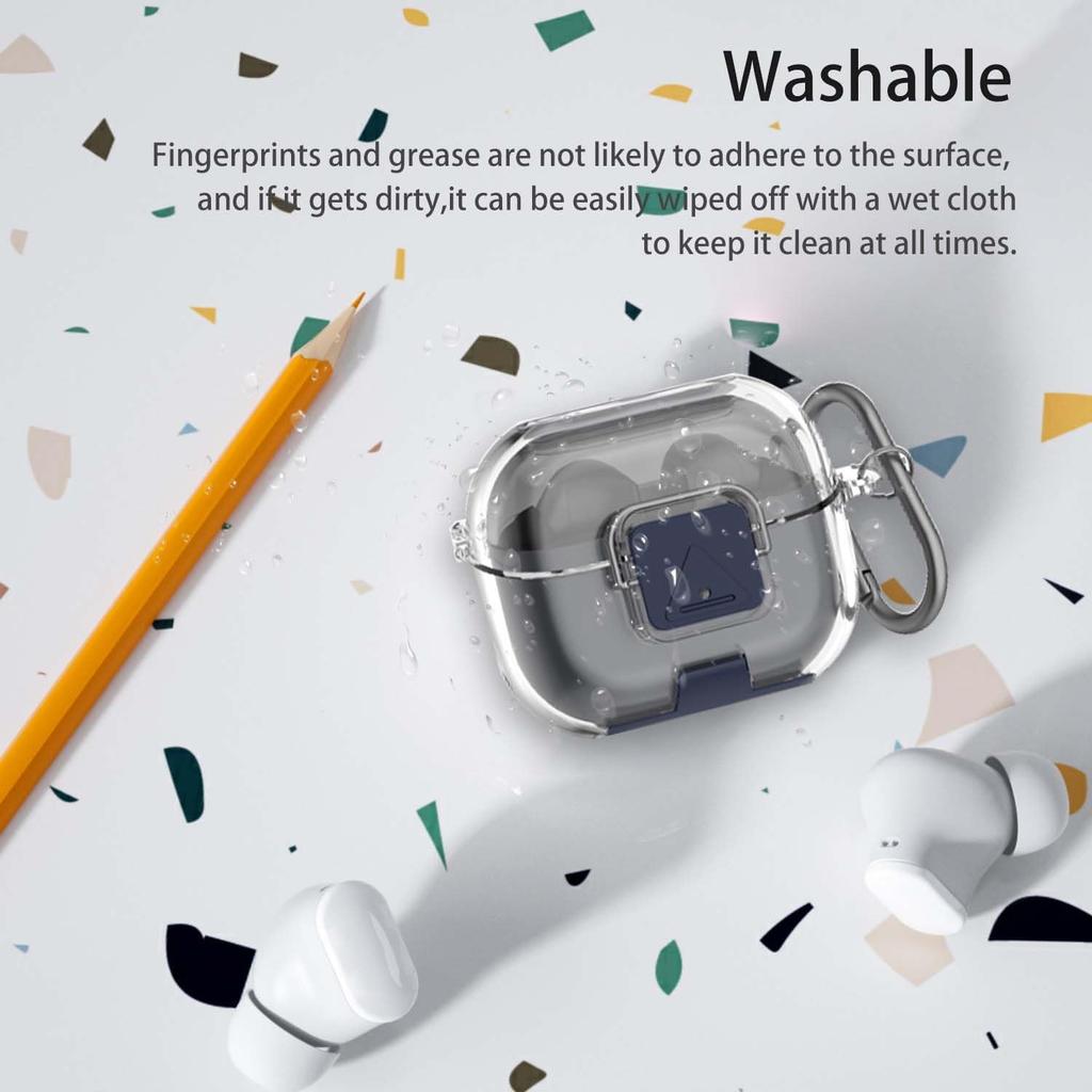 Case Cover for Samsung Galaxy Buds3 FE/Buds3 Pro/Buds 3 with Secure Lock & Phone Stand,TPU Protective Cover with Keychain & Lanyard and Cleaner