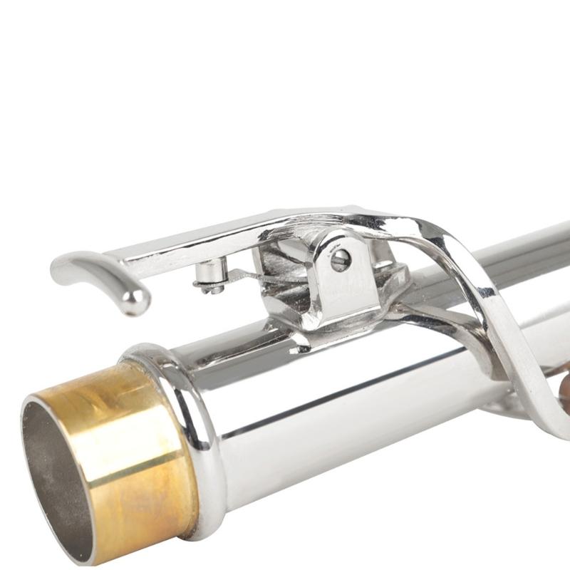 2 PCS Saxophone Neck Brass Mouthpiece Metal Sax Curved Necks and Straight Neck for Soprano Saxophone Instrument