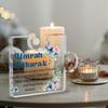 2D Flat "Umrah Mubarak" Acrylic Desk Decor Plaque, Floral Design, Suitable for Wall Decoration, Porch, Room, Villa, Accents Home, Hallway, or Workplac