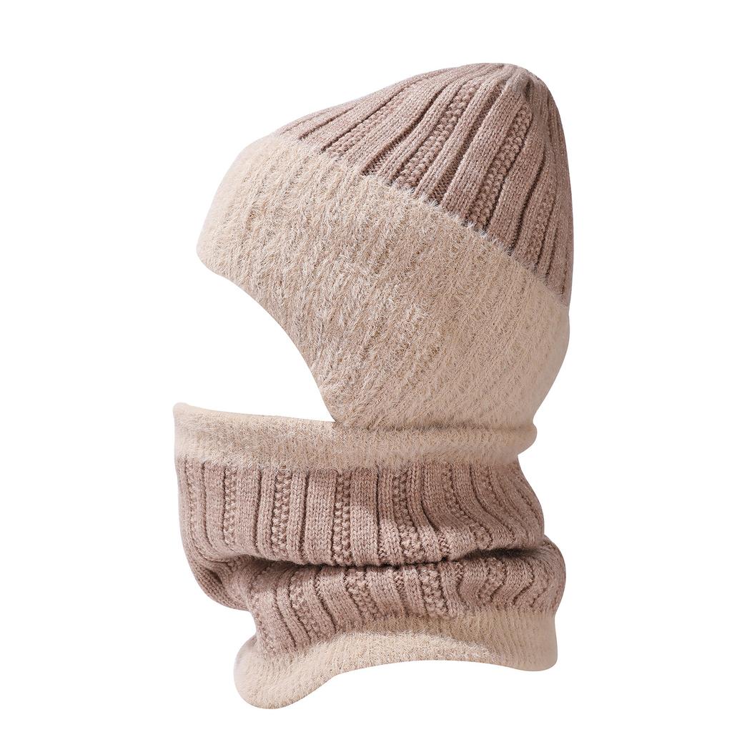 Men's And Women's Woolen Hat Fashionable Knitted Hat Scarf Two-piece Set