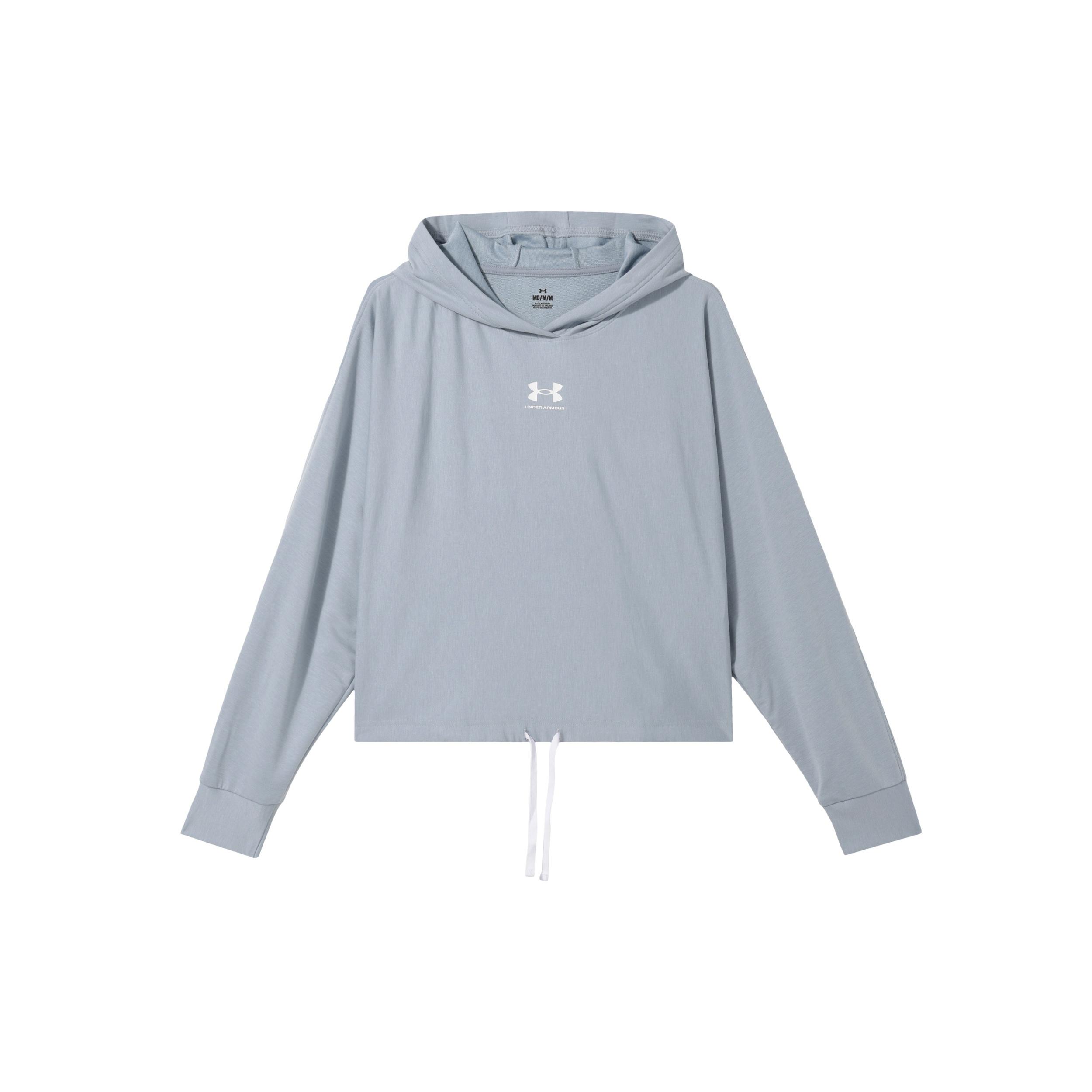 (WMNS) Under Armour Rival Terry Oversized Hoodie Blue Grey Women s 1376992-465 M