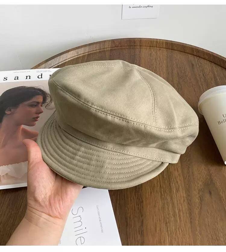 

Весна и осень ретро повседневный однотонный интернет-знаменитость мода восьмиугольная шляпа дети японское лицо маленький мягкий полевой берет газетчика M（55-58cm）