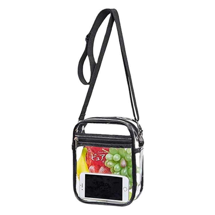 Przezroczysta kosmetyczka podróżna z PVC z odpinanym paskiem na ramię - Przenośna, wodoodporna, torba do przechowywania crossbody na wyjścia