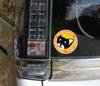 Stare Chihuahua Long Black Tan & White Dog Sticker Orange Back Round L + SS Size [Set of 4] MK-3