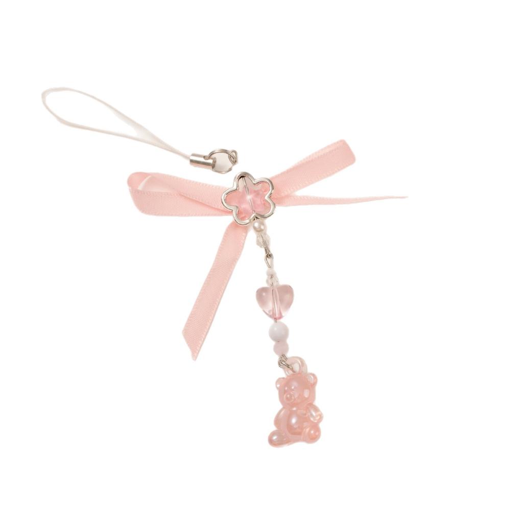 New sweet girl heart pink bear mobile phone chain goben pendant bag buckle mobile phone chain lanyard ornament