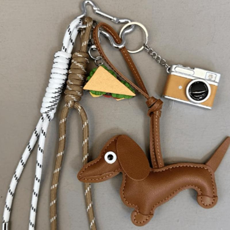 Stylish Dachshund Keychain Pendant Purse Charm For Keys Multipurpose Bag Decoration Feature Alloy Fastener Accent