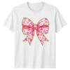 Pink Hearts Bow Love Celebration Unisexs Unisexs Graphic Tee