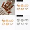 Geometric Light Face Ring Set With Spiral Design For Women Fashion Jewelry