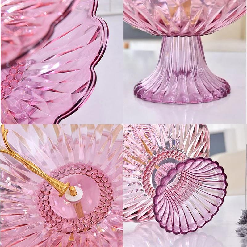 2/3 Tiers Fruit Snack Tray Plastic Bowls Desserts Holder Nuts Candy Displat Stand Decorative Party Serving Tray for Home Party