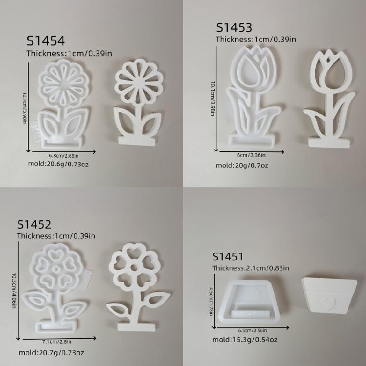 Silicone Mold for Crafting Unique Floral Decorations Flower and Flower Pot Base Sculpture Candle Making Casting Mould