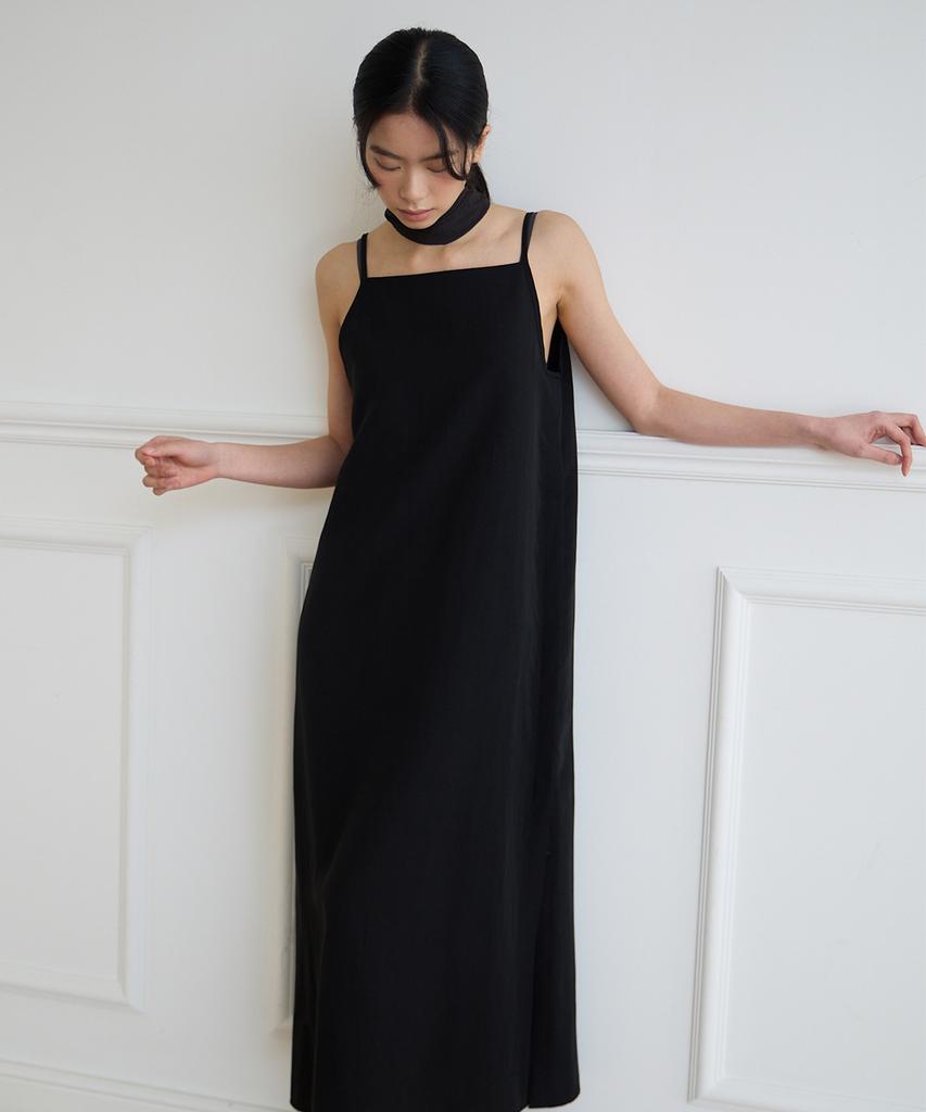 Oeoseoul Line Button-Up Dress [Black]