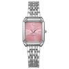 Nuovo quadrante Cinturino in acciaio di lusso Orologio da donna Studente Elegante Semplice Quadrato Orologio al quarzo